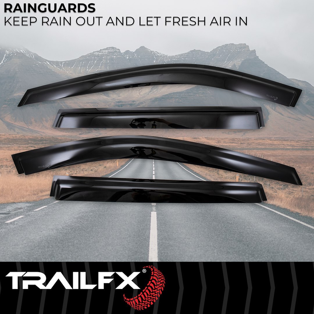 TrailFX Rainguard, Low Profile, Tape-On, Smoke, Acrylic, Set of 4 – 4902H