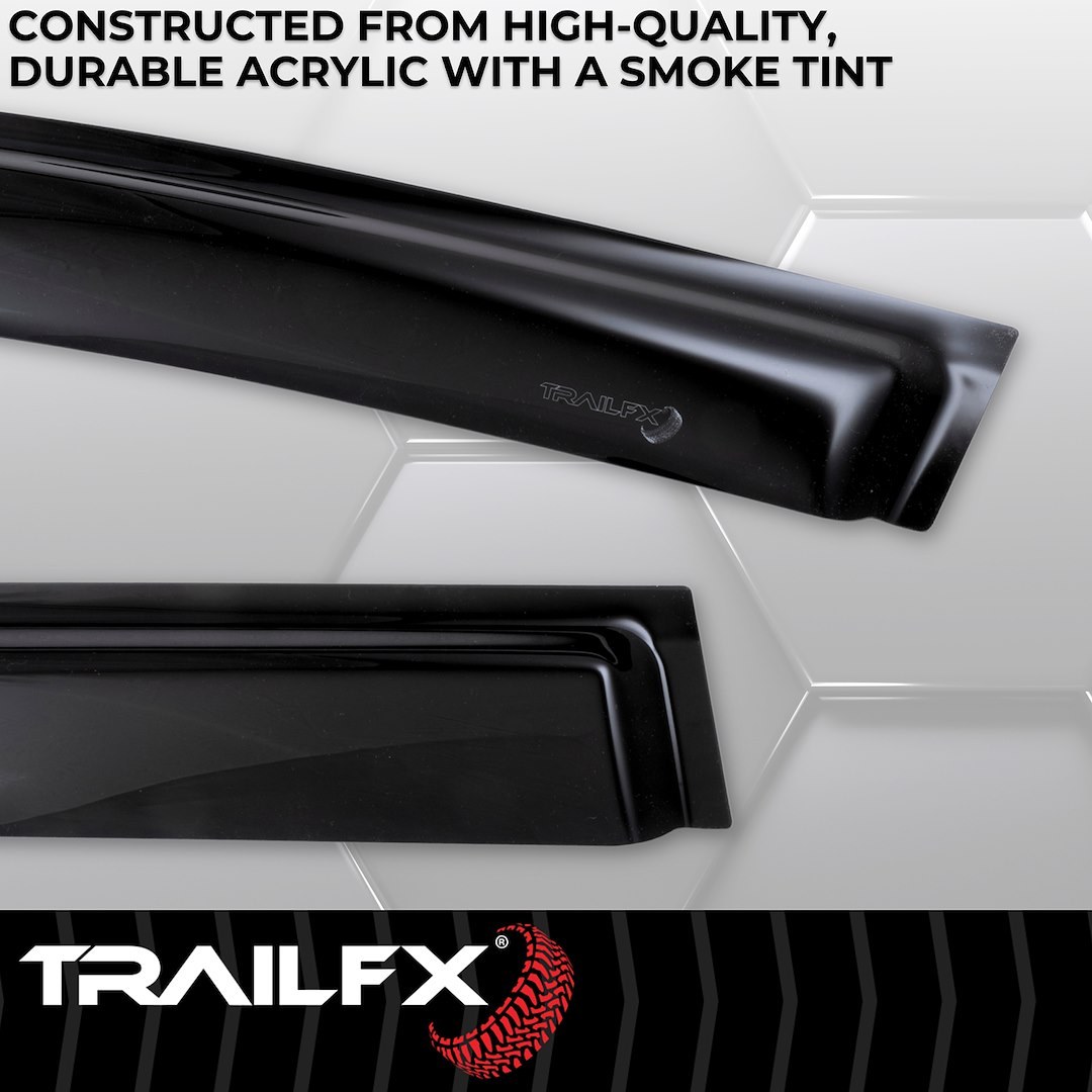TrailFX Rainguard, Low Profile, Tape-On, Smoke, Acrylic, Set of 4 – 4902H