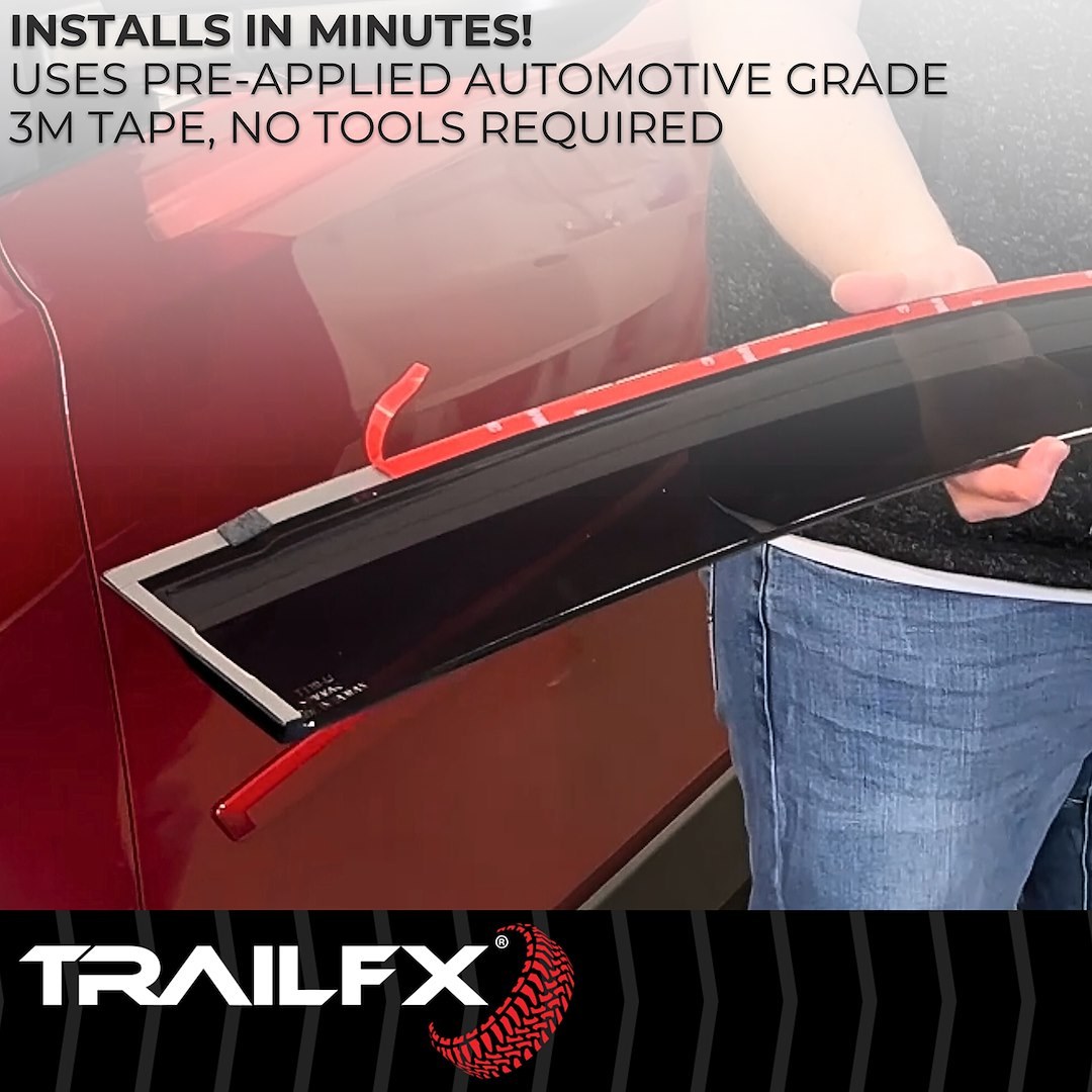 TrailFX Rainguard, Low Profile, Tape-On, Smoke, Acrylic, Set of 4 – 4902H