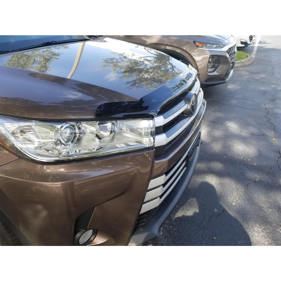 TrailFX Bug Shield, Tfx Hood Protectors, Wrap Around, Dark Smoke, Tinted Acrylic, Custom Design, With Low Profile Mounting Hardware – 8739H