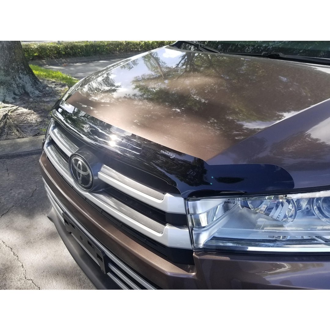 TrailFX Bug Shield, Tfx Hood Protectors, Wrap Around, Dark Smoke, Tinted Acrylic, Custom Design, With Low Profile Mounting Hardware – 8739H