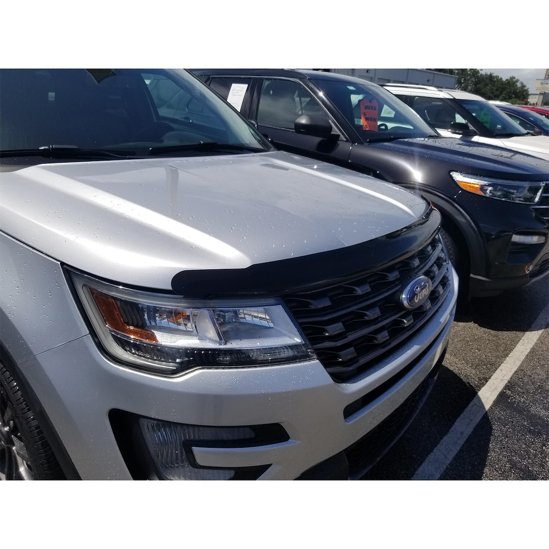 TrailFX Bug Shield, Tfx Hood Protectors, Wrap Around, Dark Smoke, Tinted Acrylic, Custom Design, With Low Profile Mounting Hardware – 8740H