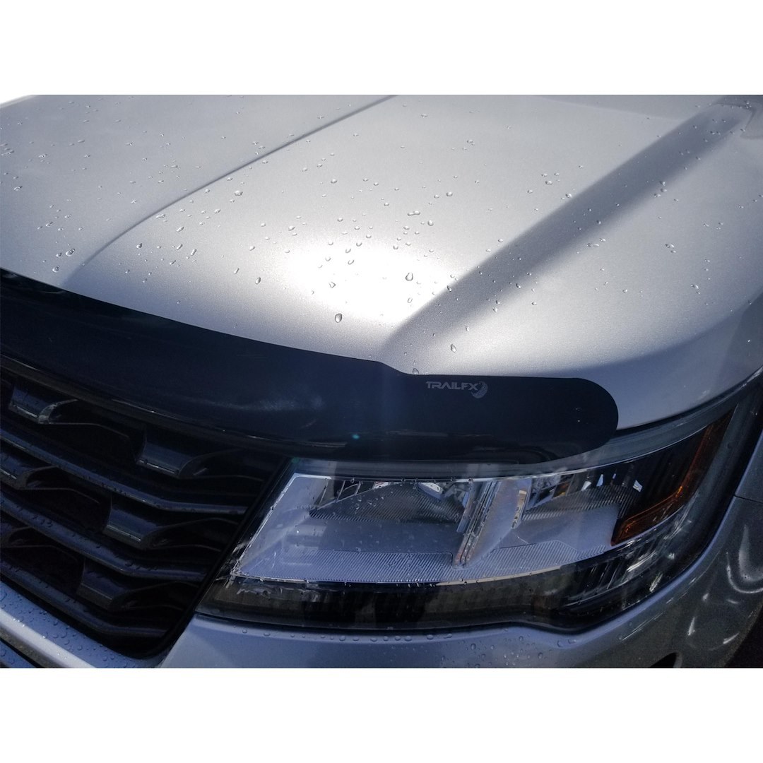TrailFX Bug Shield, Tfx Hood Protectors, Wrap Around, Dark Smoke, Tinted Acrylic, Custom Design, With Low Profile Mounting Hardware – 8740H