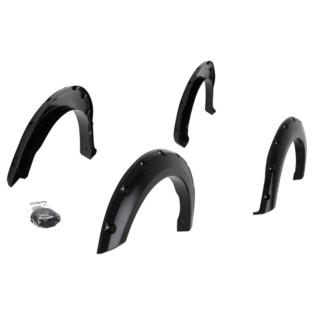 TrailFX Fender Flare, Tfx Fender Flares, Bolt on Style, 2-3/4 Inch Front Tire Coverage, 3 Inch Rear Tire Coverage, Smooth, Black – PFFF3011S