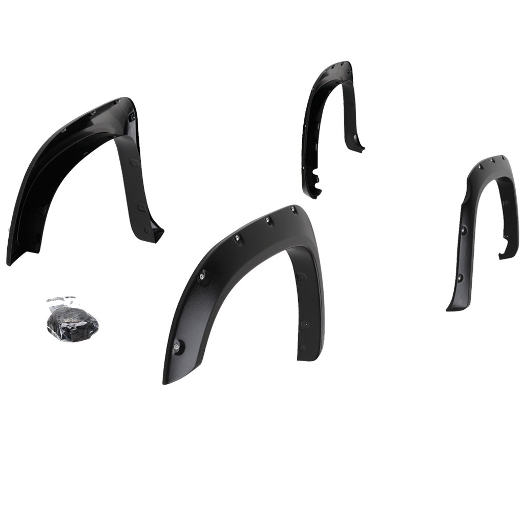 TrailFX Fender Flare, Tfx Fender Flares, Bolt on Style, 2 Inch Tire Coverage, Textured Black, ABS Plastic, Set of 4 – PFFT3002T