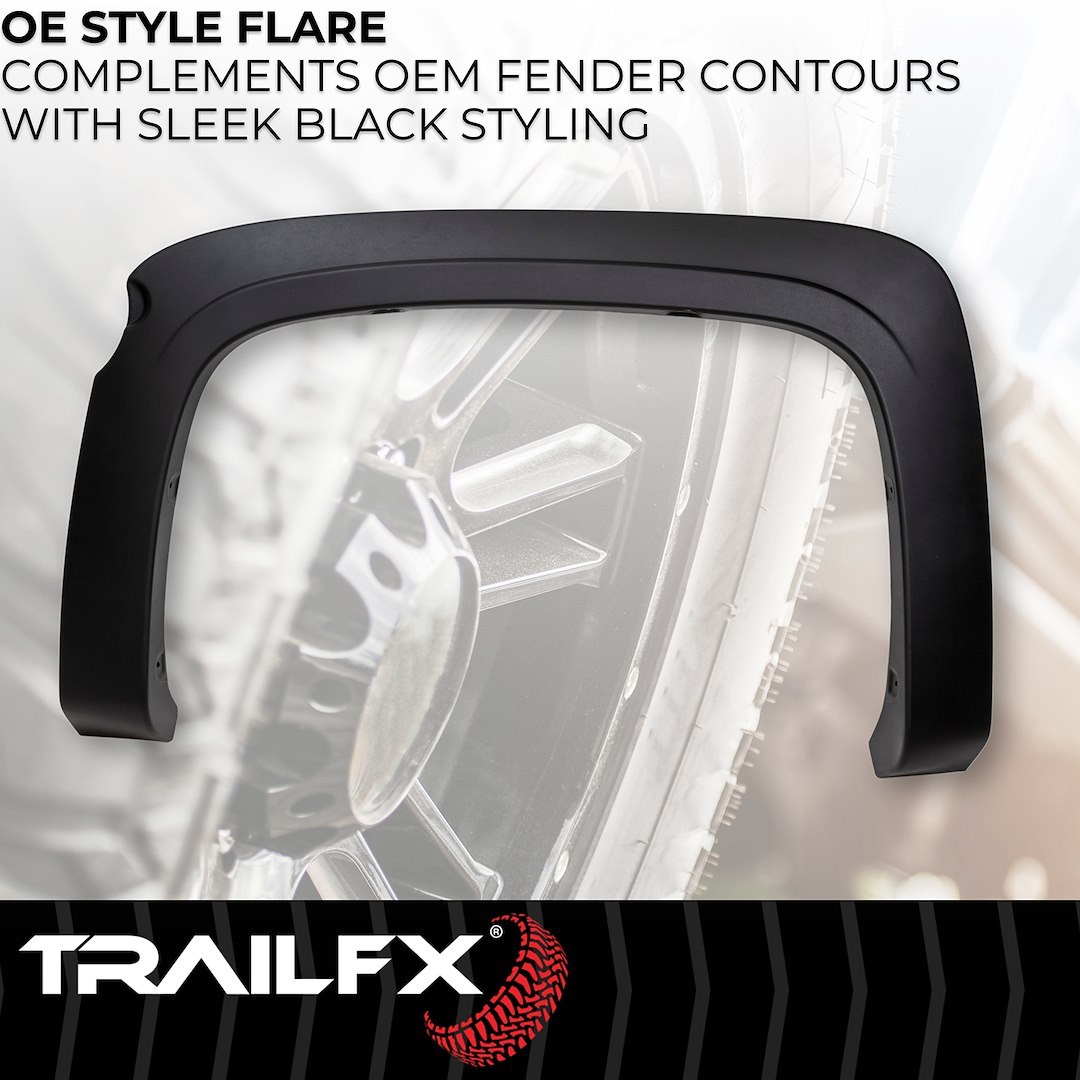 TrailFX Fender Flare, Tfx Fender Flares, OE Style, 2 Inch Tire Coverage, Black Smooth Paintable Finish, Injected Polypropylene – TFC3003OE