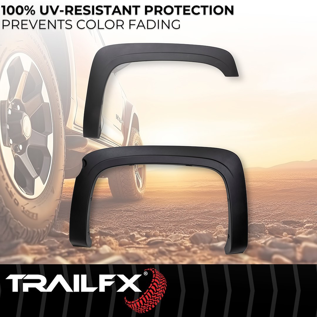 TrailFX Fender Flare, Tfx Fender Flares, OE Style, 2 Inch Tire Coverage, Black Smooth Paintable Finish, Injected Polypropylene – TFC3003OE
