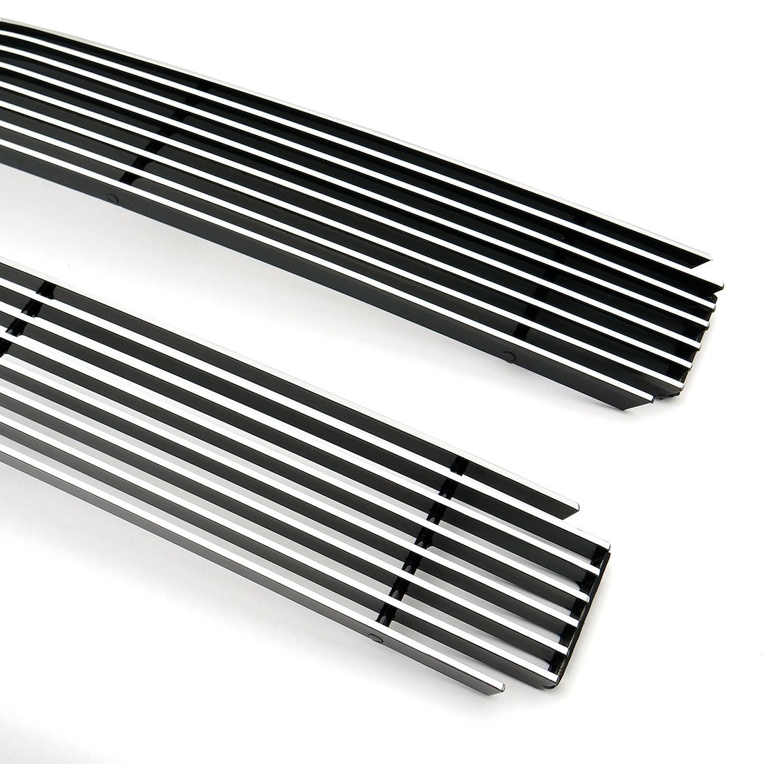 T-Rex Grille Insert, Billet Series, 8 Bar Style 2 Piece, Without Emblem Cutout and Without Light Cutout, Polished, Billet Aluminum – 20045