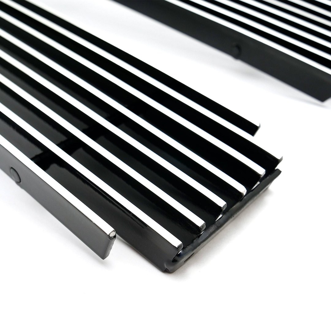 T-Rex Grille Insert, Billet Series, 8 Bar Style 2 Piece, Without Emblem Cutout and Without Light Cutout, Polished, Billet Aluminum – 20045