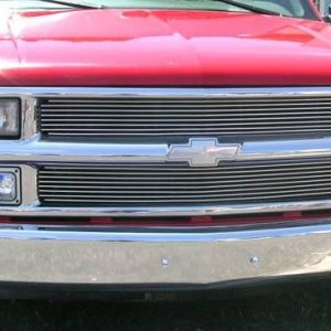 T-Rex Grille Insert, Billet Series, 8 Bar Style 2 Piece, Without Emblem Cutout and Without Light Cutout, Polished, Billet Aluminum – 20045