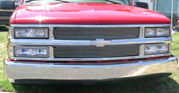 T-Rex Grille Insert, Billet Series, 8 Bar Style 2 Piece, Without Emblem Cutout and Without Light Cutout, Polished, Billet Aluminum – 20045