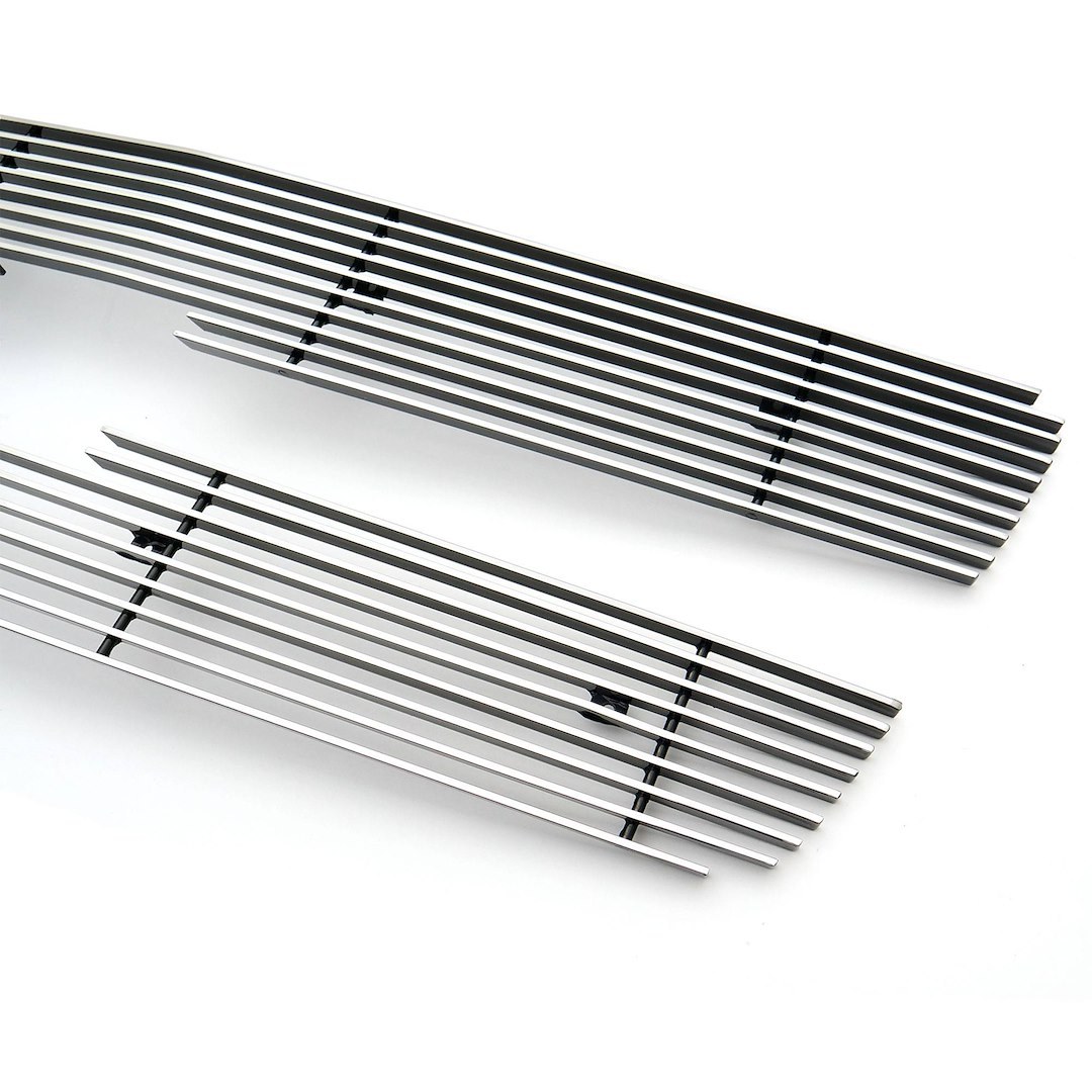 T-Rex Grille Insert, Billet Series, 10 and 9 Bar Style 2 Piece, Without Emblem Cutout and Without Light Cutout, Polished, Billet Aluminum – 21100