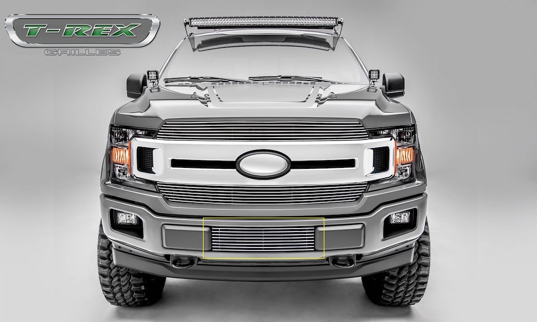 T-Rex Bumper Grille Insert, Billet Series, Overlay, Horizontal Bar Style, Polished, Aluminum – 25571