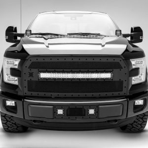 T-Rex Driving/ Fog Light, LED Bulb, 3 Inch Square, Clear Lens, Black Housing, Bolt-On to Hood Hinge – Z365731-KIT2