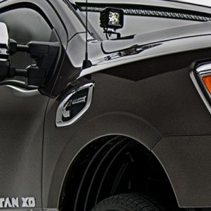 T-Rex Driving/ Fog Light, LED Bulb, 3 Inch Square, Clear Lens, Black Housing, Bolt-On to Hood Hinge – Z367581-KIT2