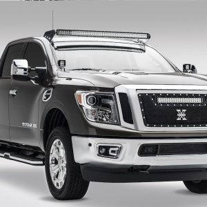 T-Rex Driving/ Fog Light, LED Bulb, 3 Inch Square, Clear Lens, Black Housing, Bolt-On to Hood Hinge – Z367581-KIT2