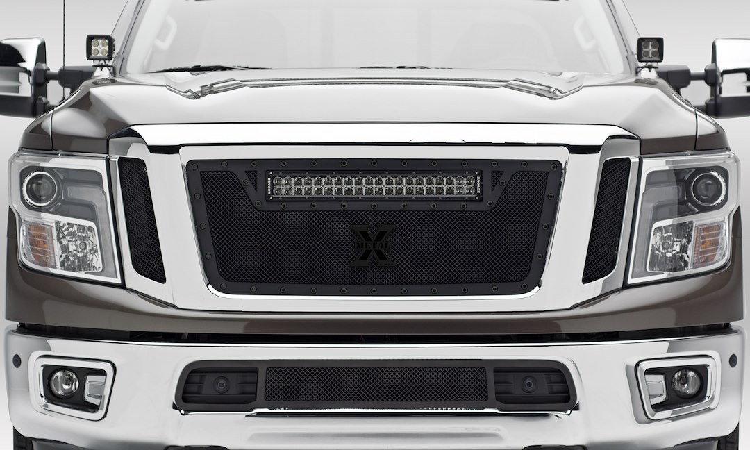 T-Rex Driving/ Fog Light, LED Bulb, 3 Inch Square, Clear Lens, Black Housing, Bolt-On to Hood Hinge – Z367581-KIT2