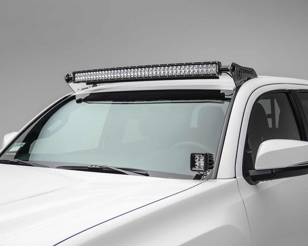 T-Rex Driving/ Fog Light, LED Bulb, 3 Inch Square, Clear Lens, Black Housing, Bolt-On to Hood Hinge – Z369401-KIT4