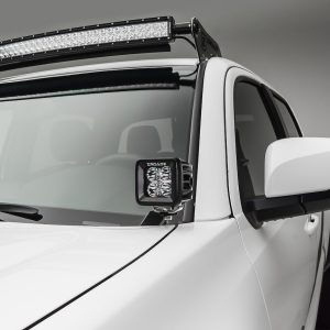T-Rex Driving/ Fog Light, LED Bulb, 3 Inch Square, Clear Lens, Black Housing, Bolt-On to Hood Hinge – Z369401-KIT4