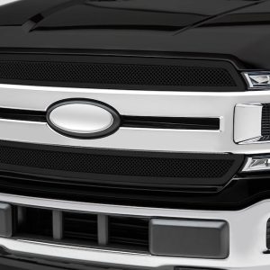 T-Rex Grille Insert, Upper Class, Overlay, Mesh Style, Without Light Cutout, Powder Coated, Black, Steel, 2 Piece – 51711