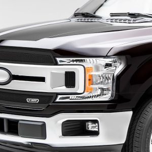 T-Rex Grille Insert, Upper Class, Overlay, Mesh Style, Without Light Cutout, Powder Coated, Black, Steel, 2 Piece – 51711