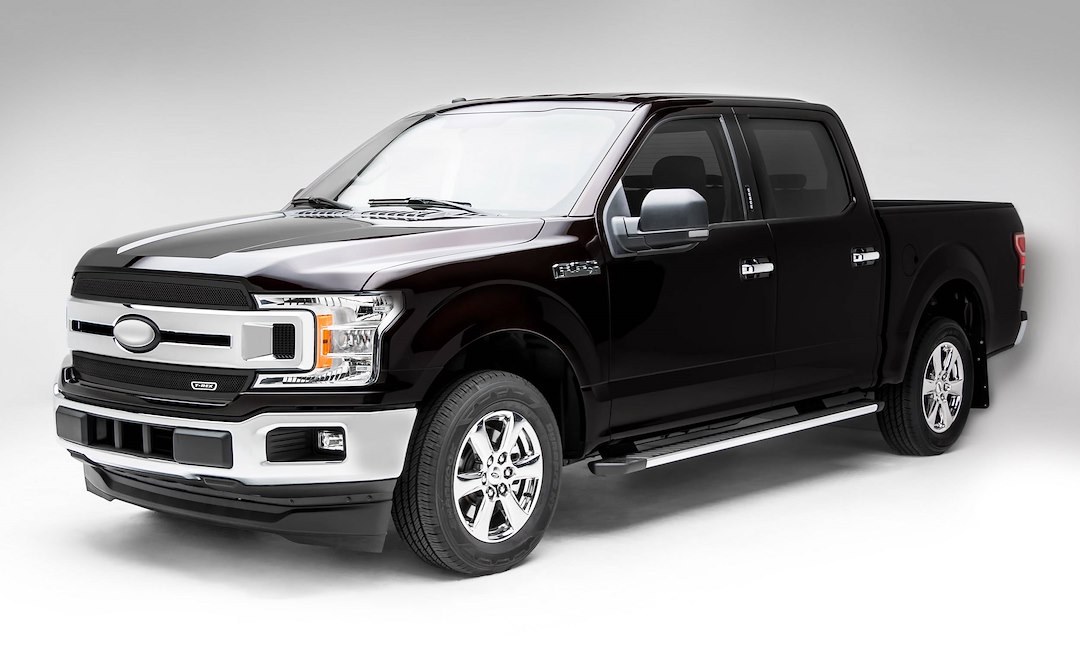 T-Rex Grille Insert, Upper Class, Overlay, Mesh Style, Without Light Cutout, Powder Coated, Black, Steel, 2 Piece – 51711
