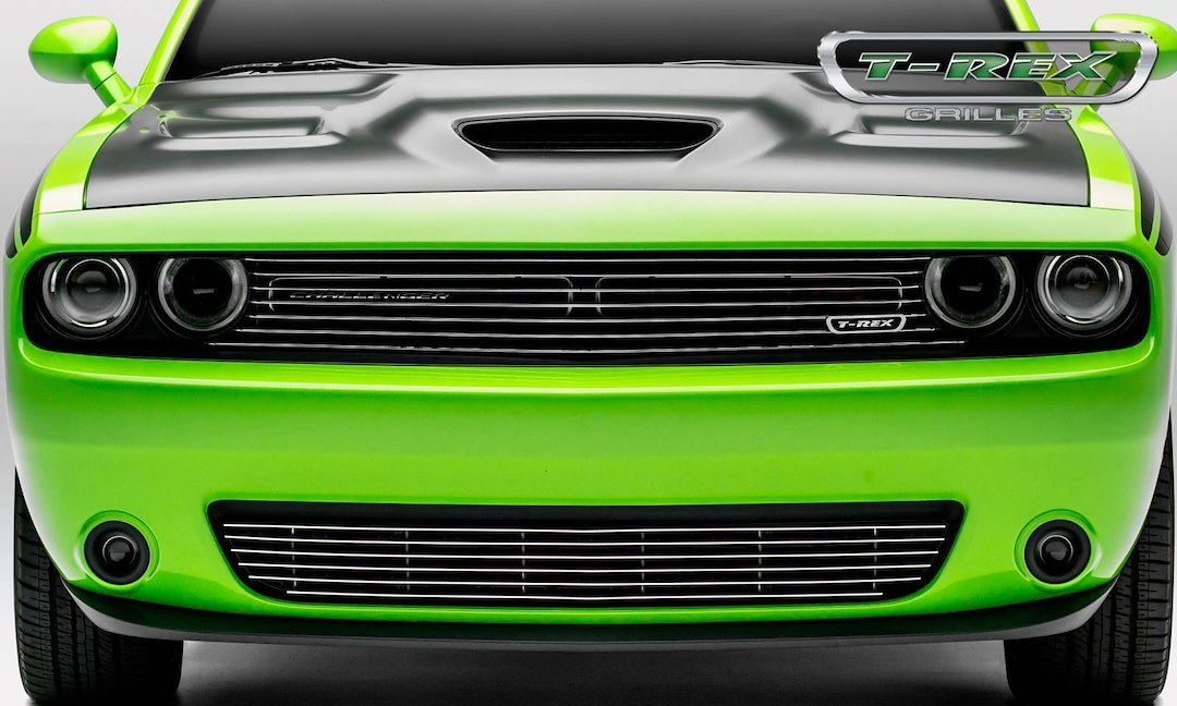 T-Rex Grille Insert, Laser Billet Series, Overlay, Horizontal Bar, With Light Cutout, Polished, Aluminum – 6214180