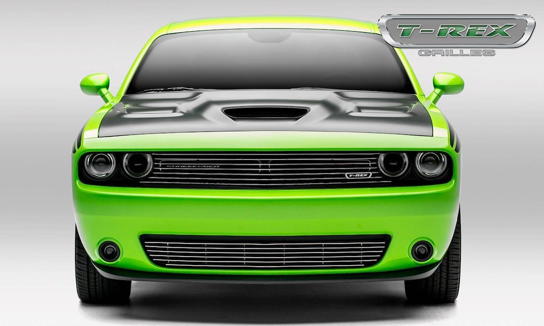 T-Rex Grille Insert, Laser Billet Series, Overlay, Horizontal Bar, With Light Cutout, Polished, Aluminum – 6214180