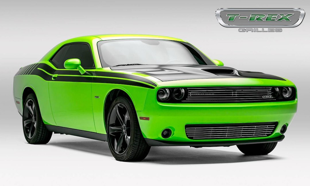 T-Rex Grille Insert, Laser Billet Series, Overlay, Horizontal Bar, With Light Cutout, Polished, Aluminum – 6214180