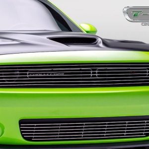 T-Rex Grille Insert, Laser Billet Series, Overlay, Phantom Horizontal Bar, Polished, Aluminum, Covers Headlights – 6214190