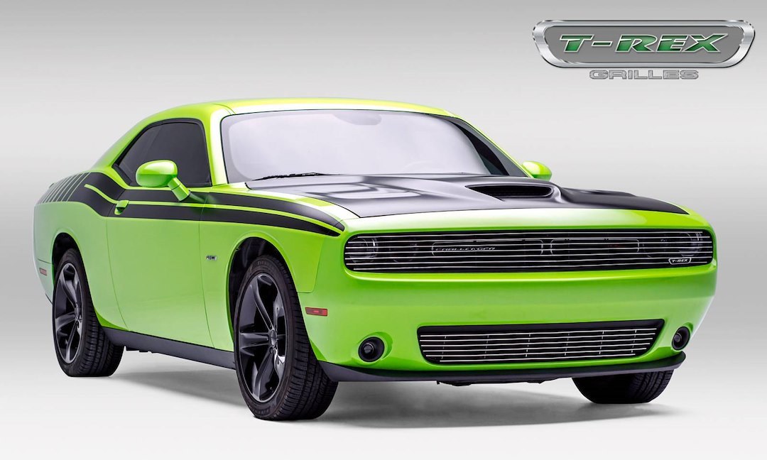 T-Rex Grille Insert, Laser Billet Series, Overlay, Phantom Horizontal Bar, Polished, Aluminum, Covers Headlights – 6214190