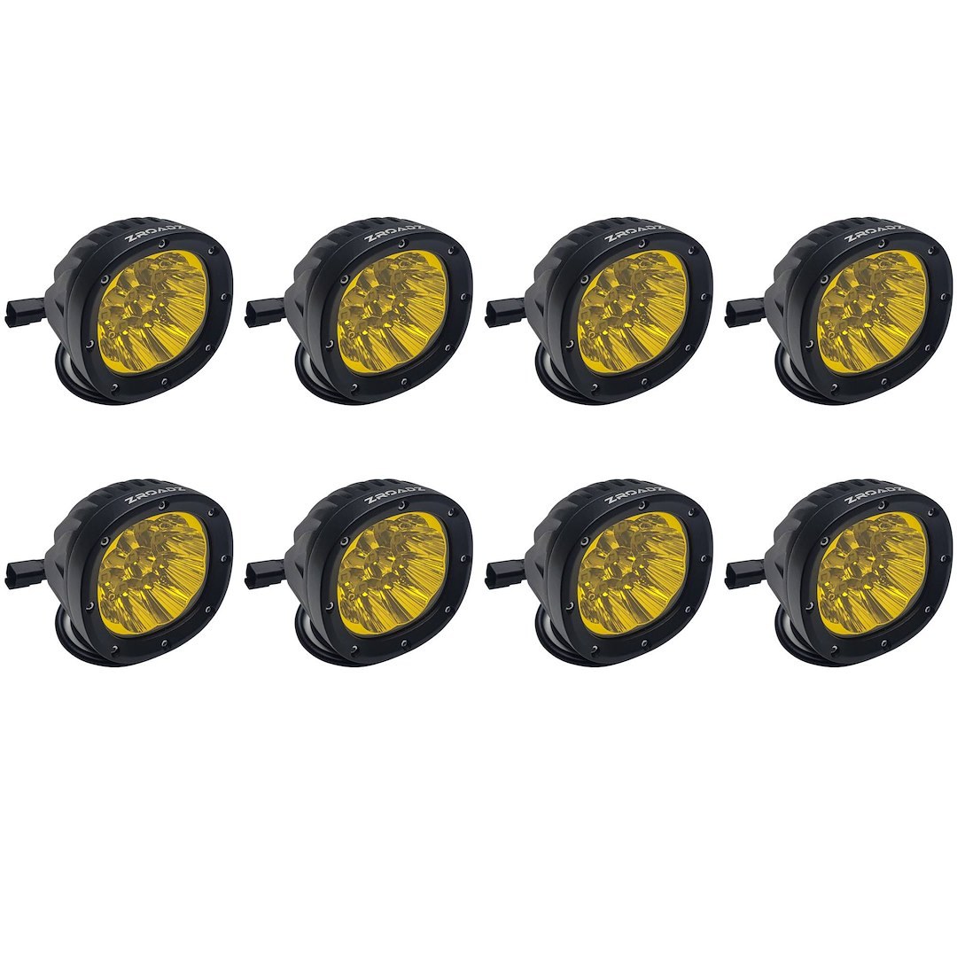 T-Rex Driving/ Fog Light, LED Bulb, 9 Osram 5 Watt LED Bulbs, 4 Inch Round, 45 Watt Each Bulb, 3.75 Amp Draw at 12 Volts – Z3090WRDA-KIT8