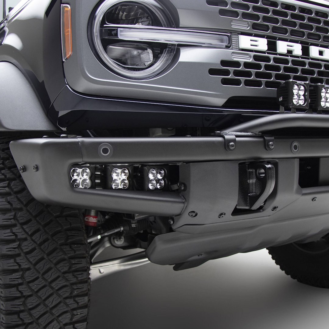 T-Rex Driving/ Fog Light Mounting Bracket, Bolt-On to Front Bumper, Powder Coated, Mounts Six 3 Inch Light Pods, Gloss Black, Mild Steel – Z325401
