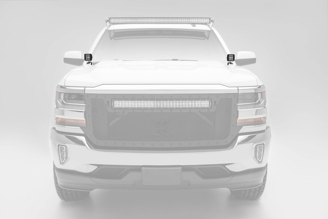T-Rex Driving/ Fog Light Mounting Bracket, Bolt-On to Hood Hinge, Powder Coated, Mounts One 3 Inch Light Pod, Gloss Black, Steel, Set of 2 – Z362081