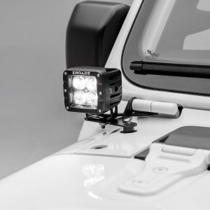 T-Rex Driving/ Fog Light Mounting Bar Mounting Kit, A-Pillar Lower Level, Bolt-On, Powder Coated, Gloss Black, Steel – Z364941