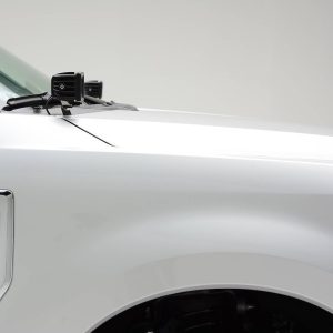 T-Rex Driving/ Fog Light Mounting Bracket, Bolt-On to Hood Hinge, Powder Coated, Mounts One Light Pod, Gloss Black, Steel, Set of 2 – Z365471