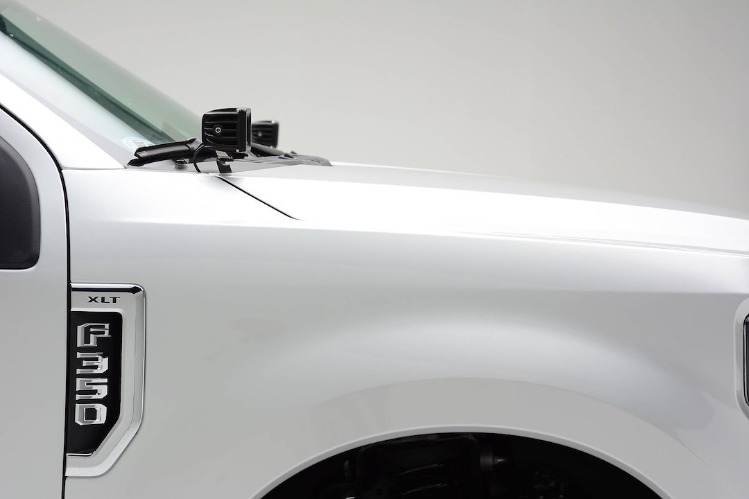 T-Rex Driving/ Fog Light Mounting Bracket, Bolt-On to Hood Hinge, Powder Coated, Mounts One Light Pod, Gloss Black, Steel, Set of 2 – Z365471