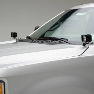 T-Rex Driving/ Fog Light Mounting Bracket, Bolt-On to Hood Hinge, Powder Coated, Mounts One Light Pod, Gloss Black, Steel, Set of 2 – Z365471