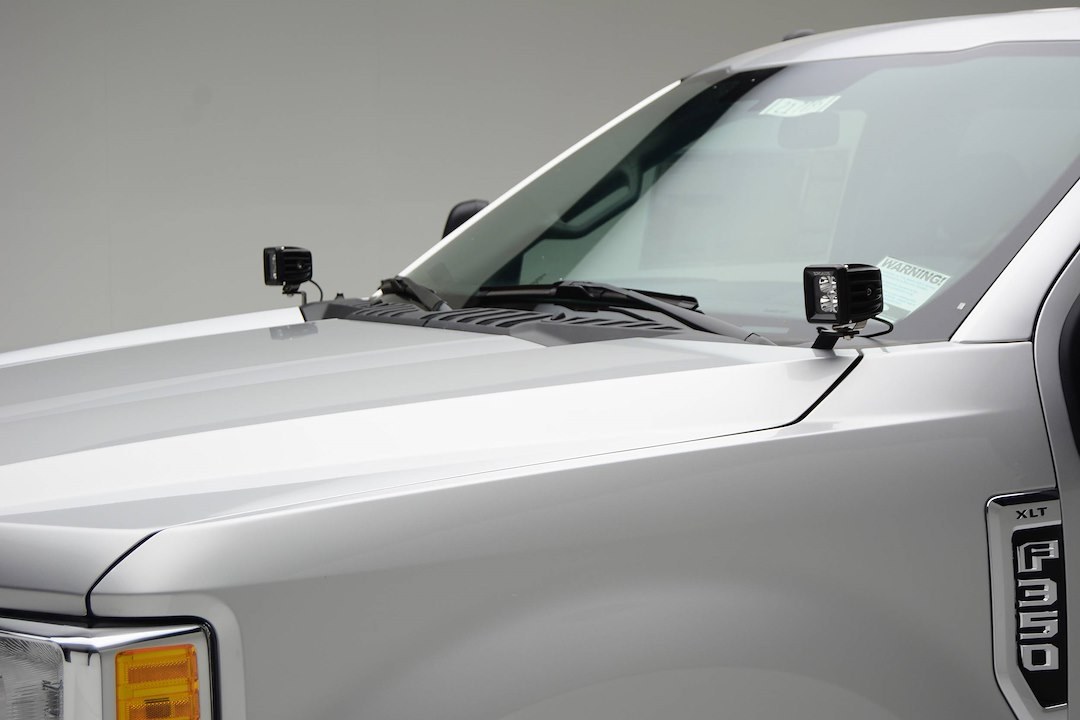 T-Rex Driving/ Fog Light Mounting Bracket, Bolt-On to Hood Hinge, Powder Coated, Mounts One Light Pod, Gloss Black, Steel, Set of 2 – Z365471