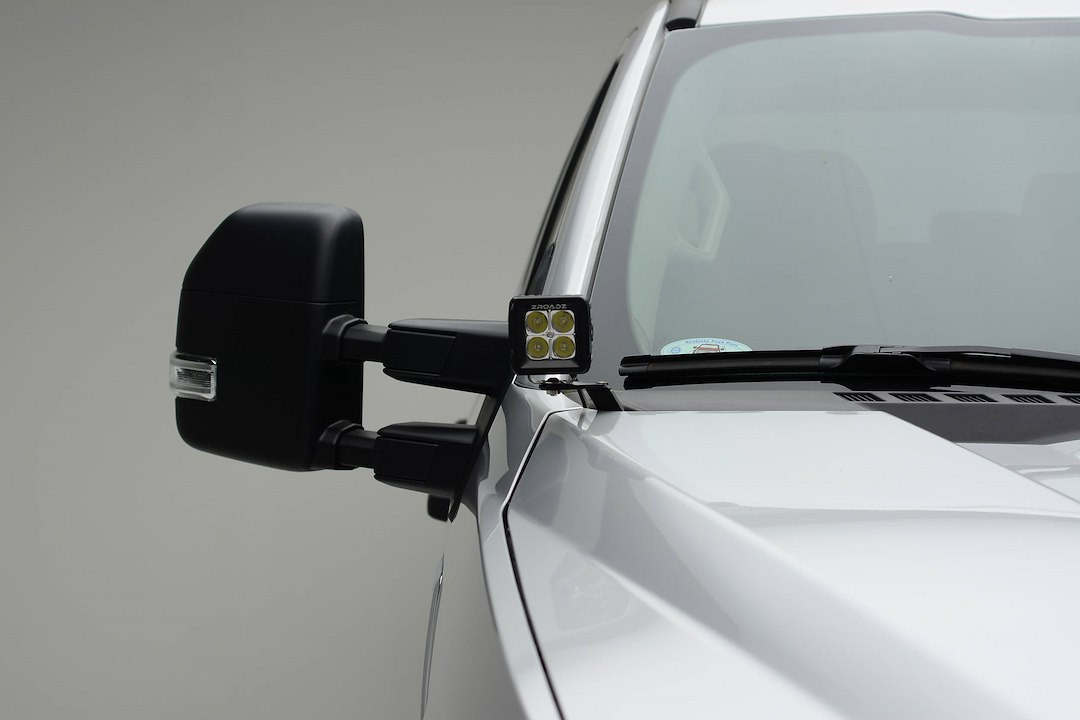 T-Rex Driving/ Fog Light Mounting Bracket, Bolt-On to Hood Hinge, Powder Coated, Mounts One Light Pod, Gloss Black, Steel, Set of 2 – Z365471