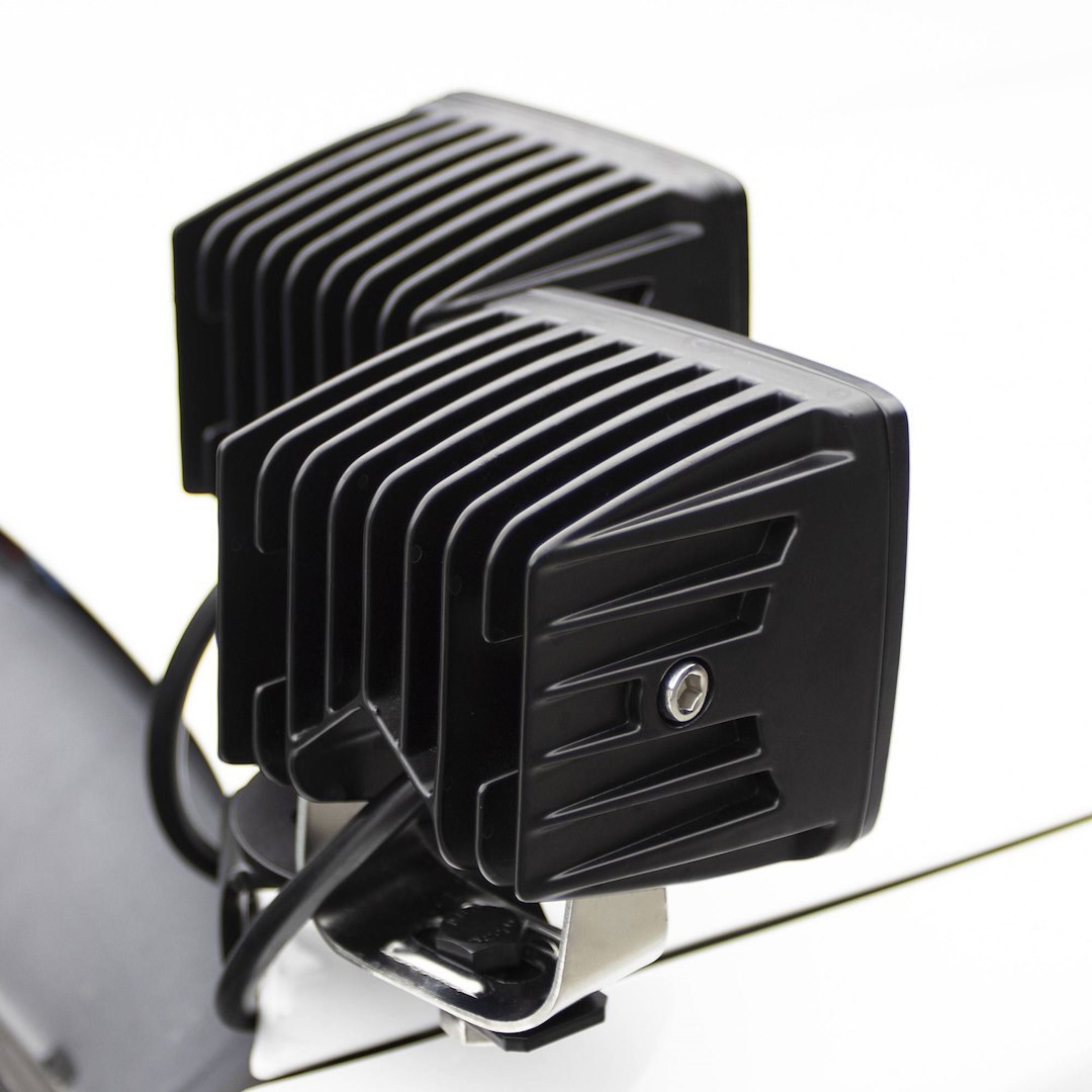 T-Rex Driving/ Fog Light, LED Bulb, 5 Watt Cree LED, 3 Inch Square, 20 Watt, Flood Beam, 1712 Lumens, Black Steel Housing – Z365711-KIT4