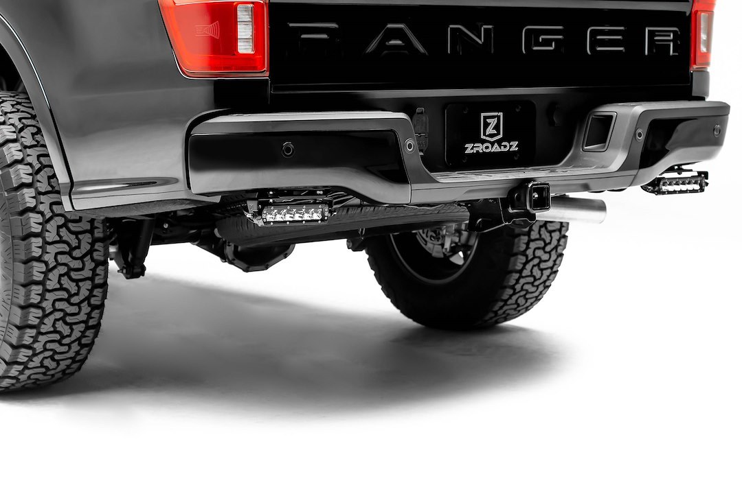 T-Rex Light Bar Mounting Kit, Rear Bumper Mount, Mounts Two 6 Inch Straight Single Row Slim Light Bar, Powder Coated, Gloss Black, Steel – Z385881
