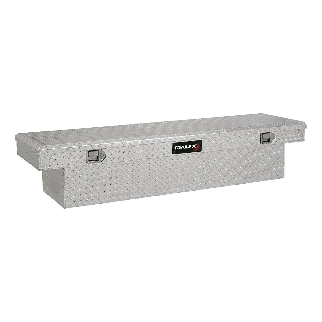 TrailFX Tool Box, Tfx Single Lid, Crossover Standard, Single Lid with Struts, Diamond Tread, Bright, Polished 16 Gauge Aluminum – 110701