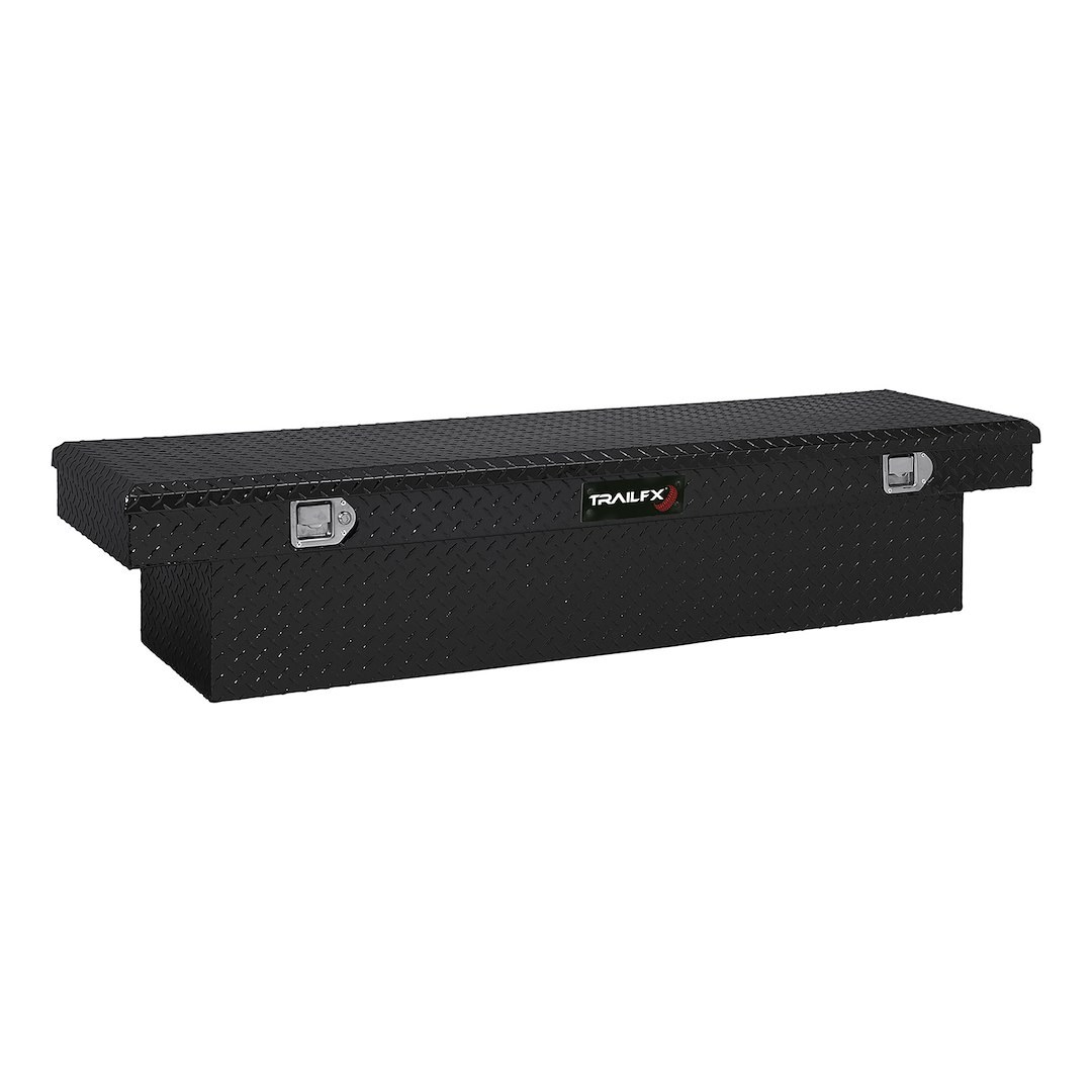 TrailFX Tool Box, Tfx Single Lid, Crossover Standard, Single Lid with Struts, Powder Coated, Black, 16 Gauge Aluminum – 110702