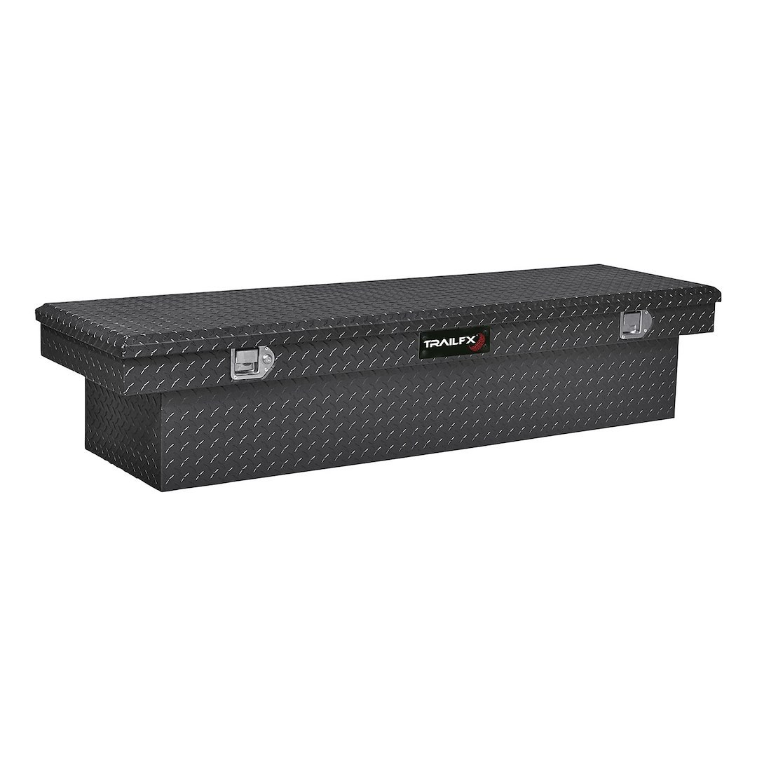 TrailFX Tool Box, Tfx Single Lid, Crossover Standard, Single Lid with Struts, Powder Coated, Black, 16 Gauge Aluminum – 110722
