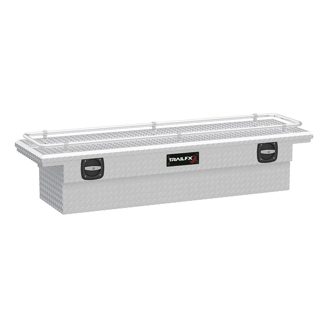 TrailFX Tool Box, Tfx Trail Lock ™, Crossover Low Profile, Single Lid, Diamond Tread, Bright, Aluminum – 120691CR