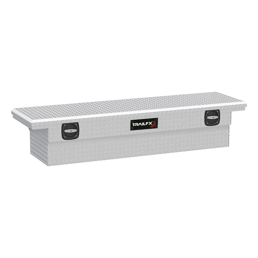 TrailFX Tool Box, Tfx Trail Lock ™, Crossover Low Profile, Single Lid, Diamond Tread, Bright, Aluminum – 120721C