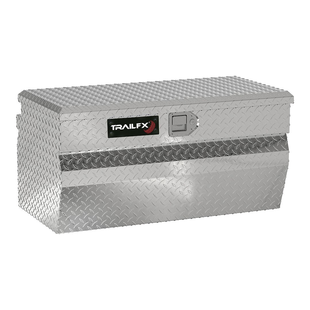 TrailFX Tool Box, Tfx Truck Chests, Chest, Single Lid with Struts, Diamond Tread, Bright, Polished 16 Gauge Aluminum – 150361