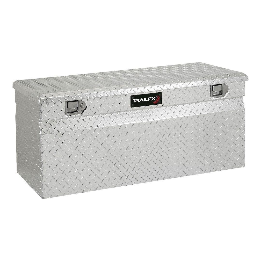 TrailFX Tool Box, Tfx Truck Chests, Chest, Single Lid with Struts, Diamond Tread, Bright, Polished 16 Gauge Aluminum – 151481