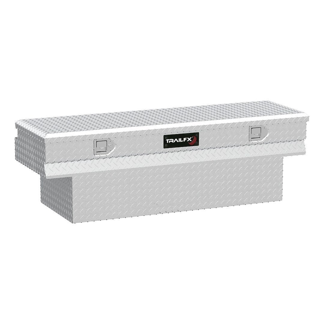 TrailFX Tool Box, Tfx Truck Chests, Notched Chest, Single Lid with Struts, Diamond Tread, Bright, Polished 16 Gauge Aluminum – 152601